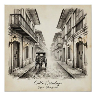 Pôster Arte de Rua da Calle Crisologo Vigan Patrimônio
