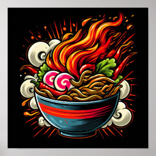 Poster Arte de Rua de Ramen Japonês Apimentado