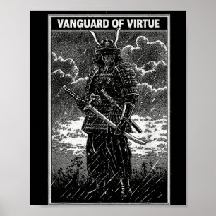 Poster Arte de Samurai Guerreiro Streetwear Japonês Homen
