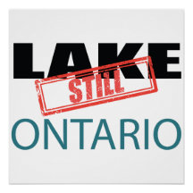 Arte de selo vermelho vintage do lago Ontario