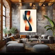 Arte de Simbolismo do Tempo Abstrato Japandi Relóg