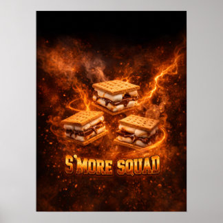 Poster Arte de Smores de Fogueira Ardente