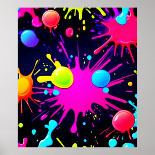 Poster Arte de Splatter de Tinta Vibrante