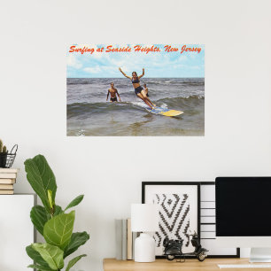 Poster Arte de Surf Vintage Seaside Heights Nova Jersey