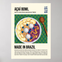 Arte de Taca de Açaí Superalimento Brasileiro