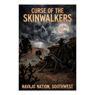 Pôster Arte de Terror do Folclore Sombrio da Nação Navajo