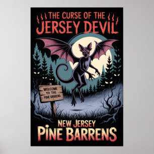 Poster Arte de Terror dos Pine Barrens Assombrados de Nov