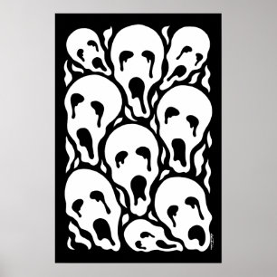 Poster Arte de Terror Estranho das Almas Torturadas