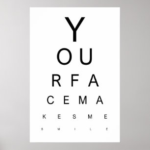Poster Arte de Teste de Olho Seu Rosto Me Faz Sorrir, Eng