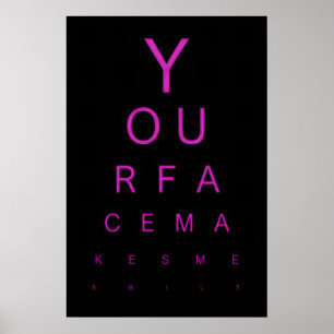Poster Arte de Teste de Vista Imprime Seu Rosto Me Faz So