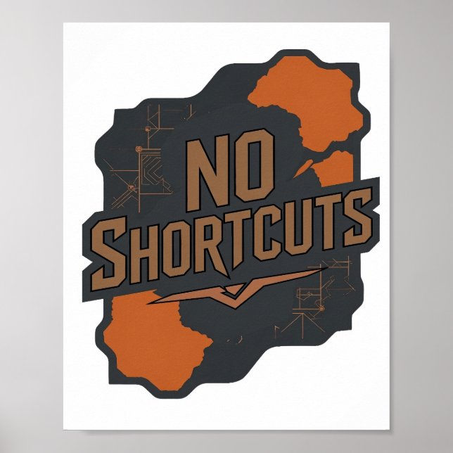 Poster Arte de texto 3D cinza em negrito SEM ATALHOS (Frente)