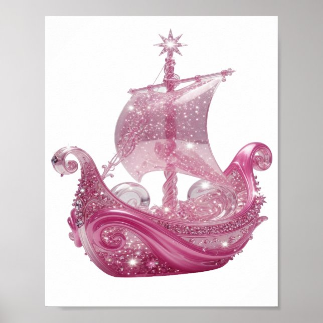 Poster Arte de texto 3D de NAVIO BRILHANTE PRATA na moda (Frente)