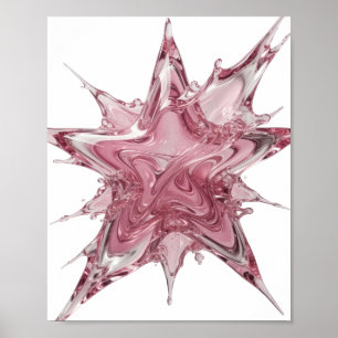 Poster Arte de texto 3D Edgy Pink ÁGUA SALPICO