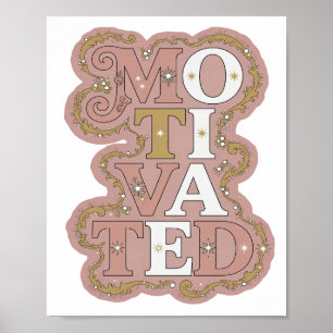 Poster Arte de Texto 3D Motivado em Ouro Limpo