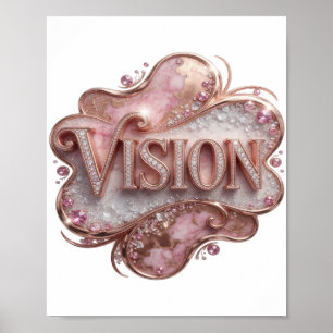 Poster Arte de Texto 3D Snappy Gold VISION
