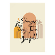 Arte de texto moderno boho inspirador Rise Stronge