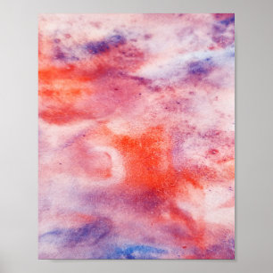 POSTER ARTE DE TEXTURA DE ABSTRATO DE ÁGUA AZUL VERMELHA