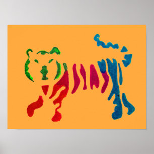 Pôster Arte de tigre de stripey