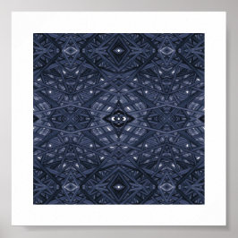 Poster Arte de Tinta Alcoólica Abstrata Azul Labirinto