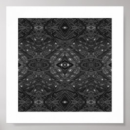 Poster Arte de Tinta Alcoólica Abstrata Labirinto Preto