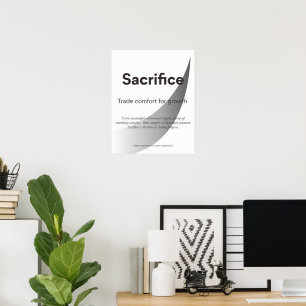 Poster Arte de Tipografia Inspiradora Citação de Sacrifíc