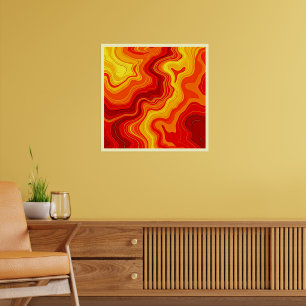 Poster Arte de Topografia Abstrata Ardente