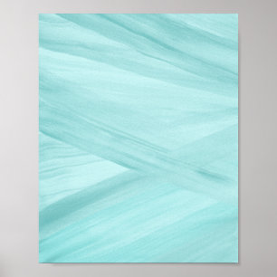 Poster Arte de Traço das Linhas Abstrato Azul Aqua Claro