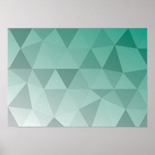 Poster Arte de Triângulo Abstrato - Tons Vermelhos