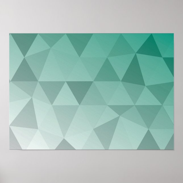 Poster Arte de Triângulo Abstrato - Tons Vermelhos (Frente)