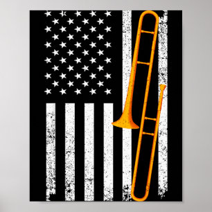 Poster Arte de Trombone Engraçado para Homens Mulheres Mú