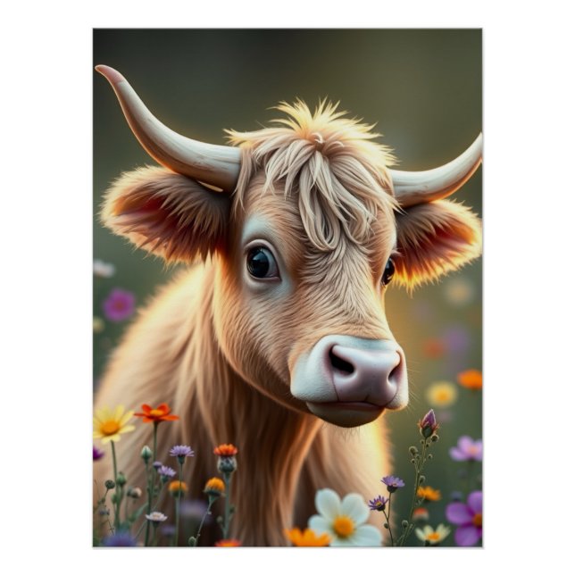 Pôster Arte de Vaca Adorável (Frente)