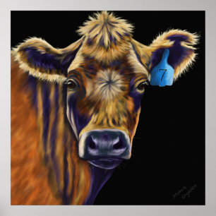 Poster Arte De Vaca - Número Sete Sortudo