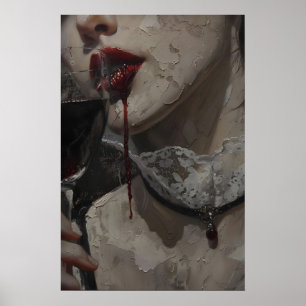 Poster Arte de Vampira Feminina Gótica Vitoriana Imprimív