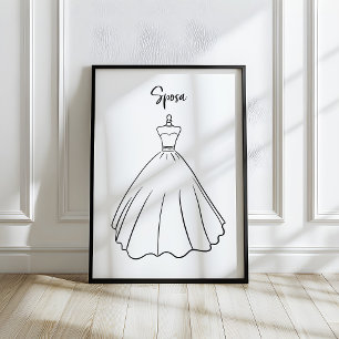 Poster Arte de Vestido de Noiva da Noiva Italiana Caprich