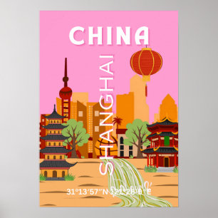 Poster Arte de Viagem China Xangai