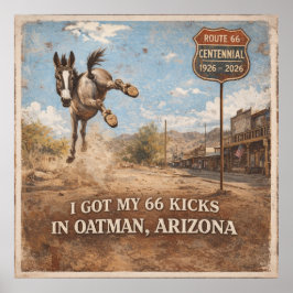 Poster Arte de Viagem de Jumento de Oatman do Centenário