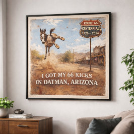 Poster Arte de Viagem de Jumento de Oatman do Centenário