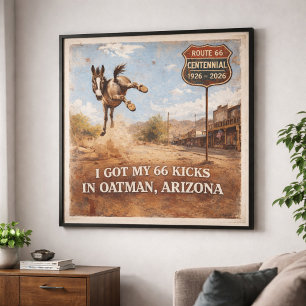 Poster Arte de Viagem de Jumento de Oatman do Centenário