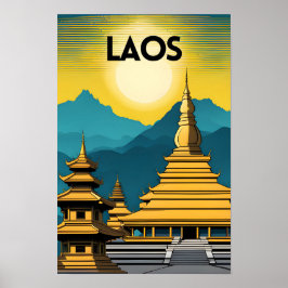 Poster Arte de Viagem do Laos