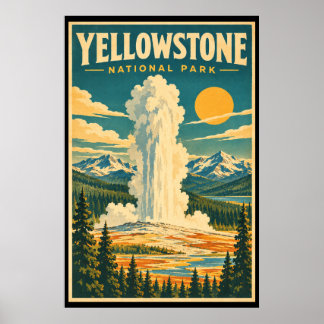 Poster Arte de Viagem do Parque Nacional de Yellowstone V