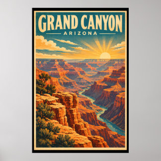 Poster Arte de Viagem do Parque Nacional do Grand Canyon