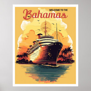 Poster Arte de Viagem Transatlântico Bahamas