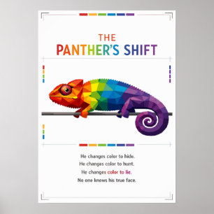 Poster Arte de Vida Selvagem do Camaleão Pantera