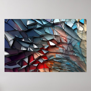 Poster Arte de vidro quebrada por abstrato
