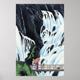 Poster Arte de Vintagem em Cascata Japonesa