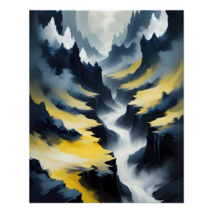 Pôster Arte de Wallpaper Poster de Paisagem abstrato