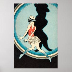 Poster Arte Deco Antiga - Para Todos - Flapper no Palco
