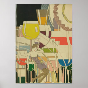 Poster Arte Deco Antiga - Para Todos - Vinho Psicodélico