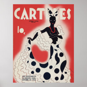 Poster Arte Deco Antigo - Cartazes - Dançarina