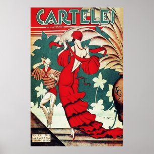 Poster Arte Deco Antigo - Cartazes - Dançarina Caribenha